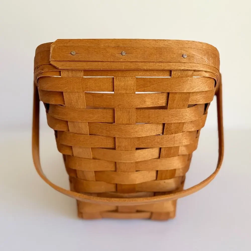 Longaberger Basket 1992 Market Style Swing Handle Handwoven USA Pre Tag